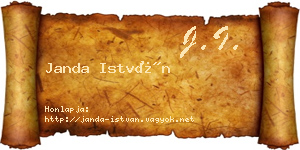 Janda István névjegykártya